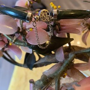 Vintage silver jade bracelet